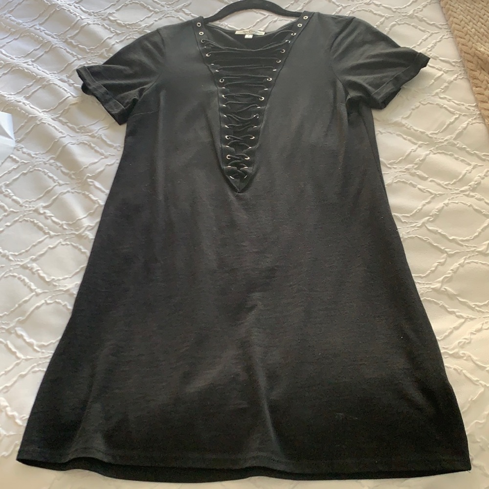 Moa moa black t shirt dress size S.